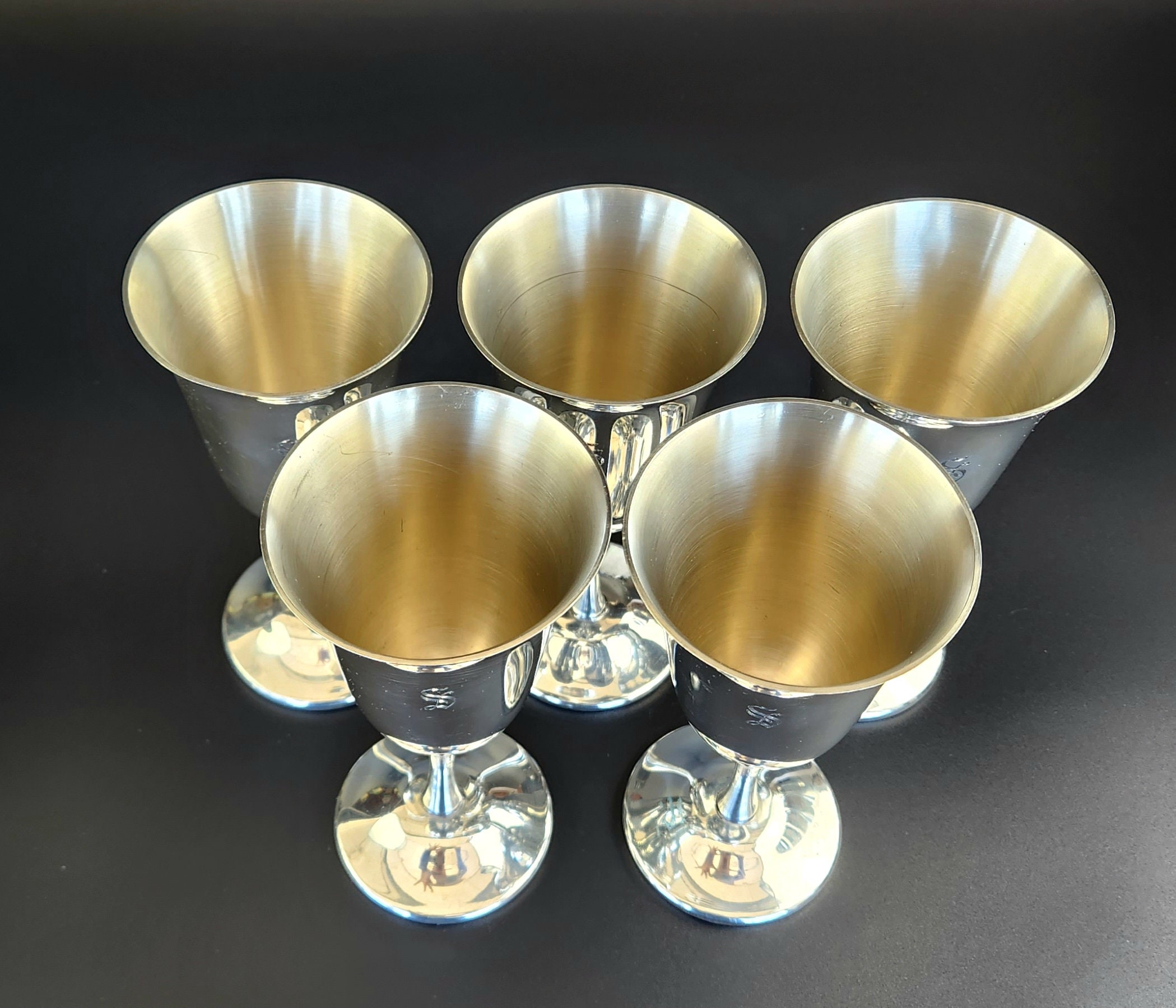 Vintage Colonial Pewter by Boardman Cordial Glasses Set of Etsy