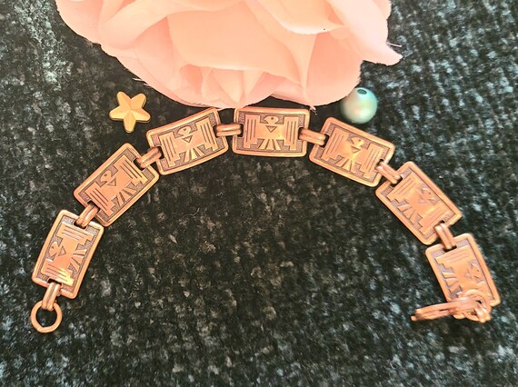 Vintage - 7 3/8" long - Solid Copper Link/Panel B… - image 6