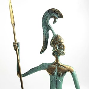 Ancient Bronze  - Achilles Trojan War Hero Statue - Handmade in Greece - 16.5&quot; Tall