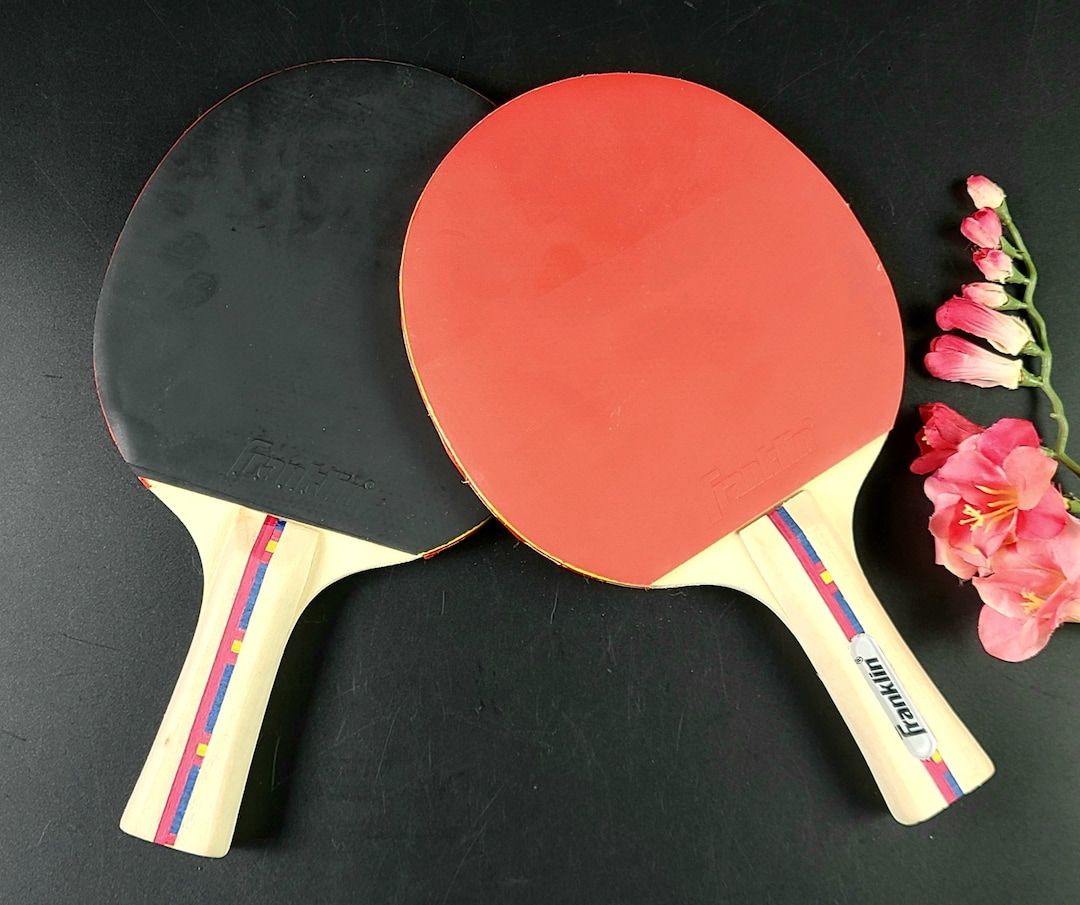 Franklin Table Tennis Set Paddles Red & Black Excellent Condition Etsy