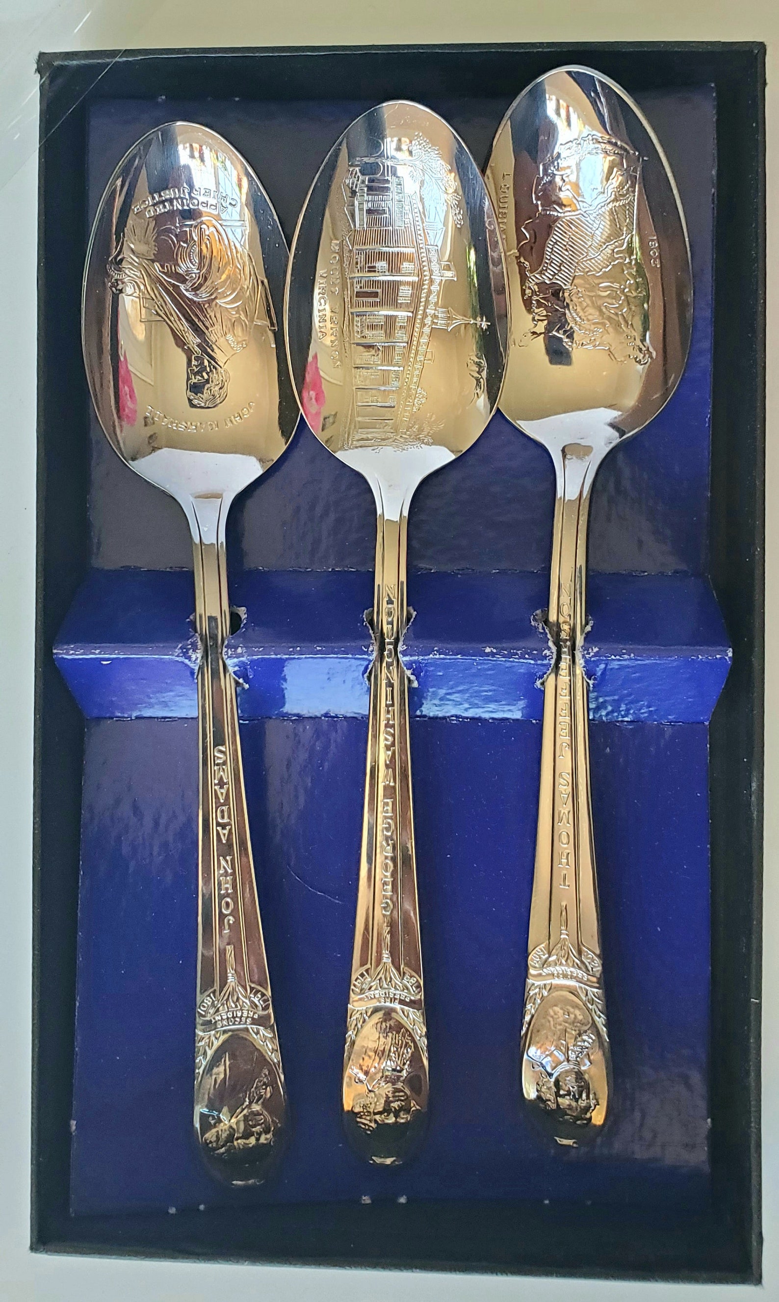 Vintage Silver Plated Presidential Spoons Set of 3 Etsy