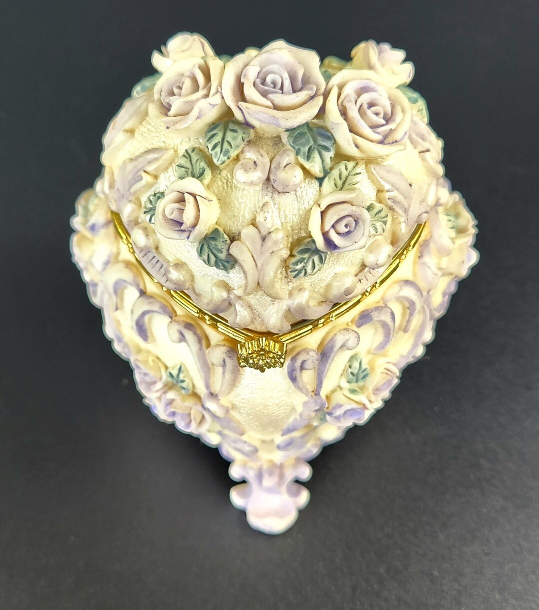 ヴィンテージ - 素敵な小物入れ/ジュエリーボックス - 花柄デザイン