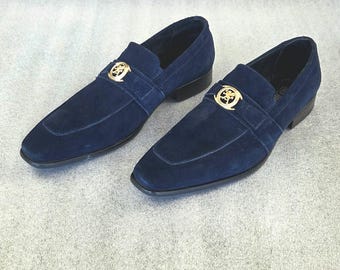 Zapatos Stacy Adams para hombre, color azul marino, talla 11, 25107-415, sin cordones, de piel