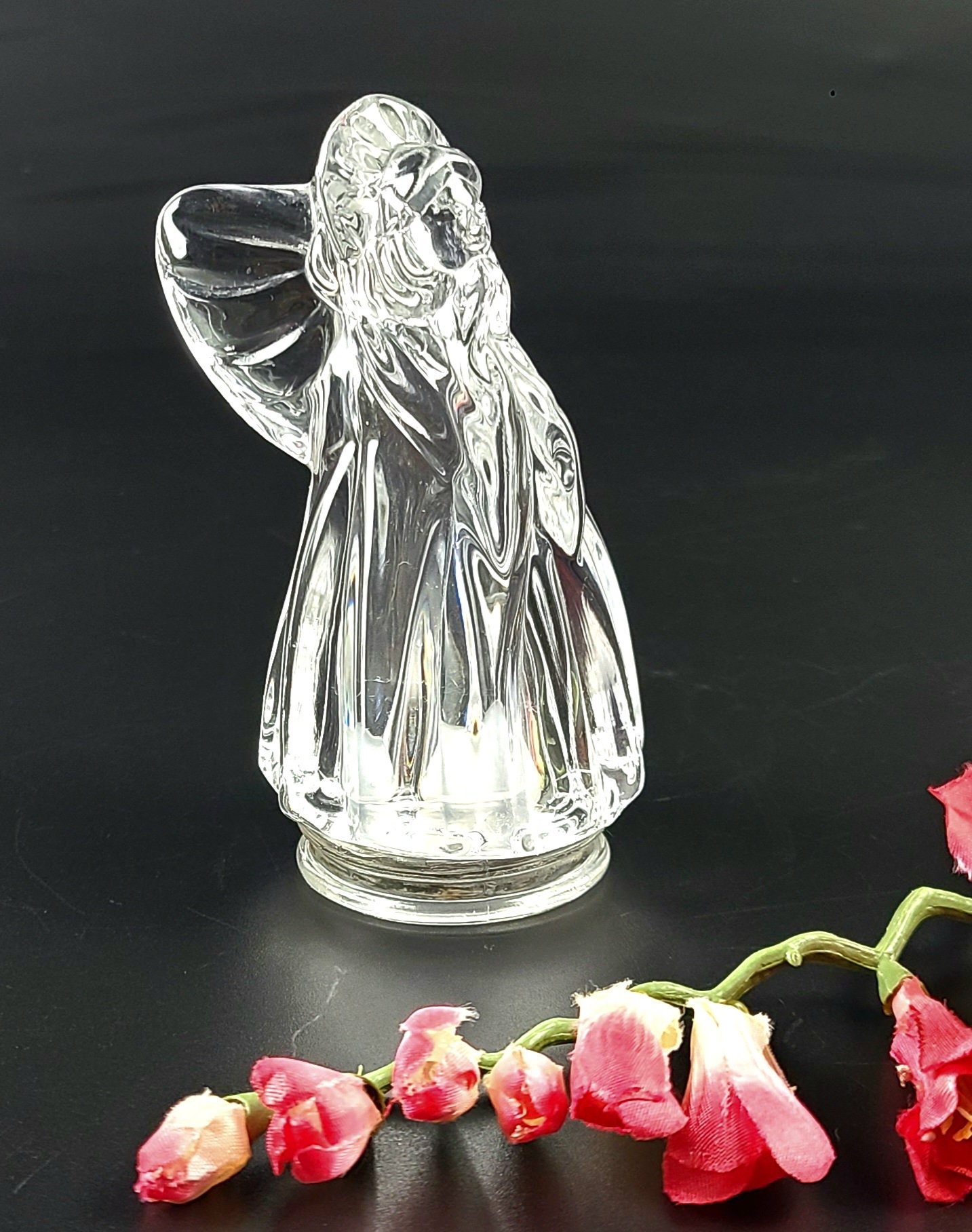 ヴィンテージ - ガラスの天使の置物 - クリア - Etsy 日本