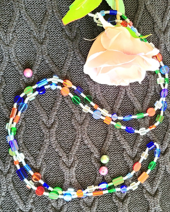 Multi-Colored & Multi-Shaped Beaded - 48" Long - … - image 4