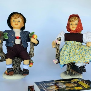 Hummel Figurines - Porcelain Doll 13" - 950 Apple Tree Girl & 951 Apple Tree Boy