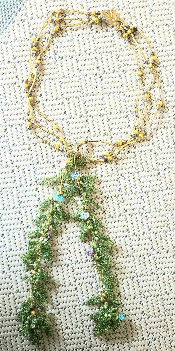Vintage - Multi-Colored Unique Beaded Necklace - … - image 3