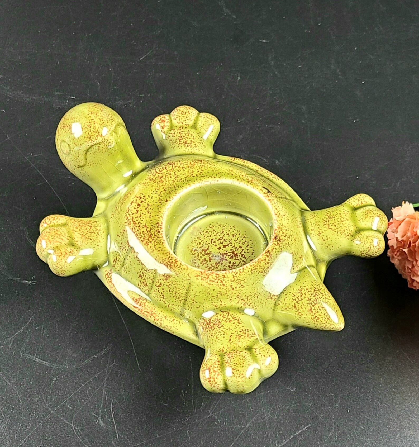 Vintage PartyLite Turtle TeaLight Candle Holder Moss Green Etsy