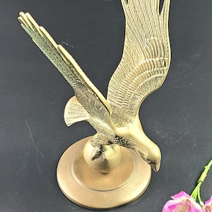 Vintage Solid Brass Leonard - 11&quot;H, 6&quot;Across - Beautiful Eagle Figurine