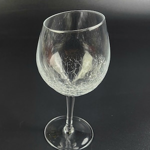 Vintage - Goblet/Red Wine Angled Rim Crackle by Pier 1 - Single