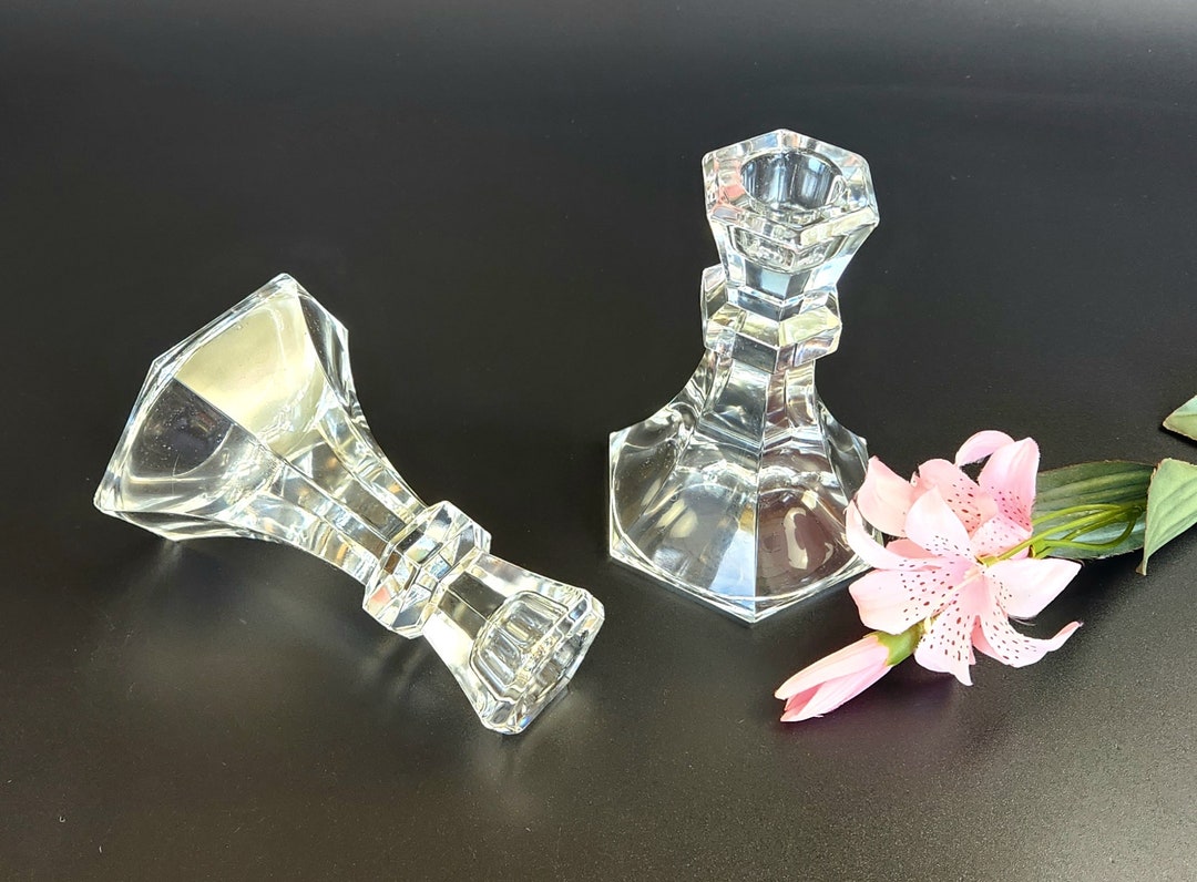 Vintage Candlestick Holders Vienna by Inn Crystal Austria Lead Crystal