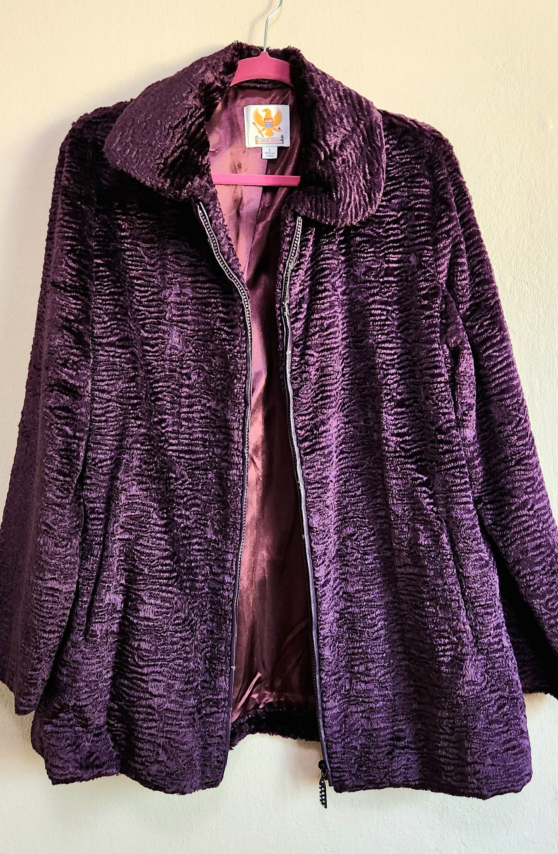 Vintage Large Women's Ameri Mode Full Zip up Thick Coat Jacket