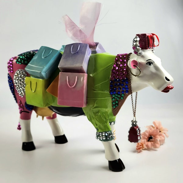 CowParade Cow Miss Moolevard on the Boulevard - 9.5" Tall - Decorative Figurine