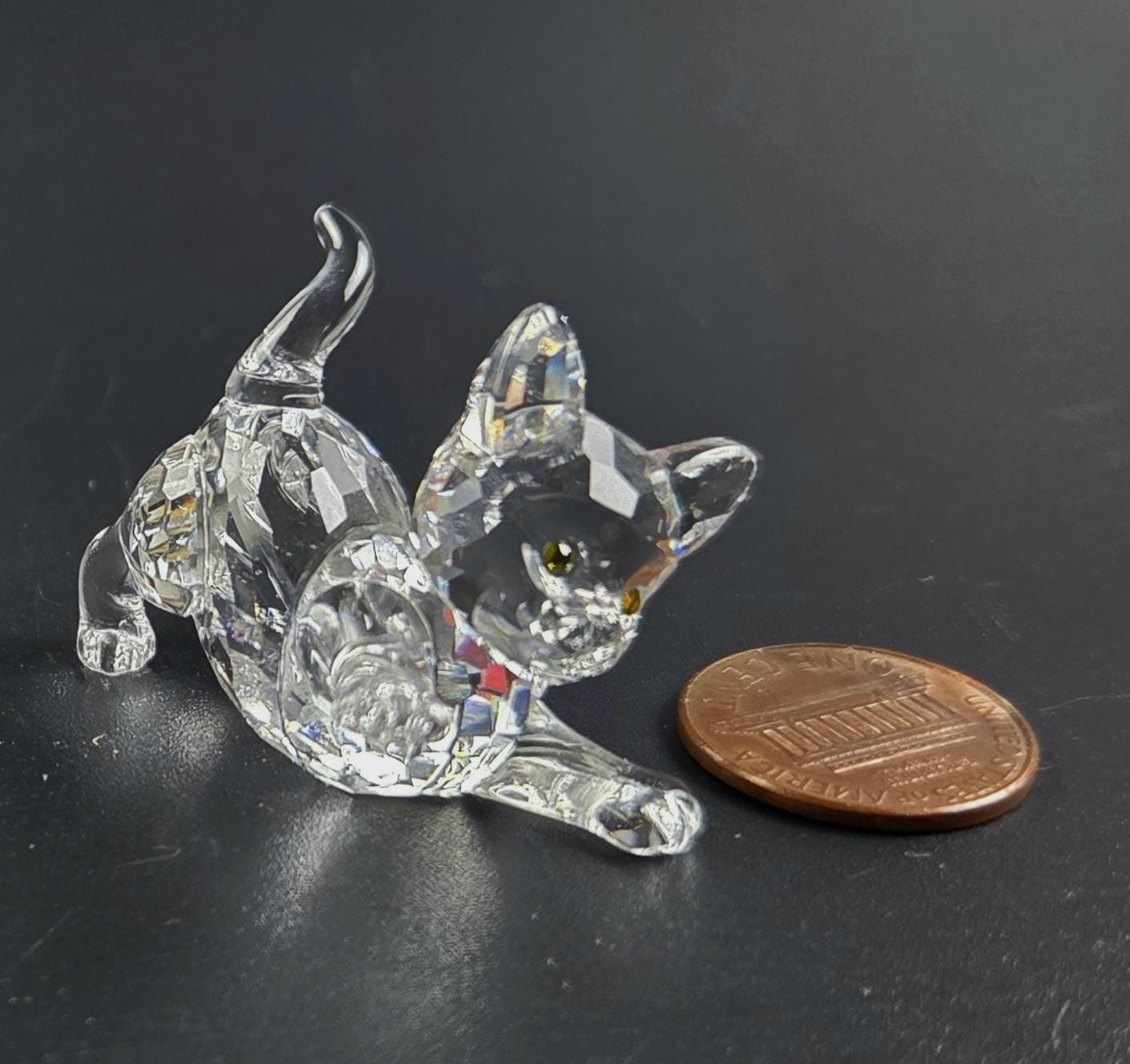 Swarovski Crystal Kitten and Ball - Etsy