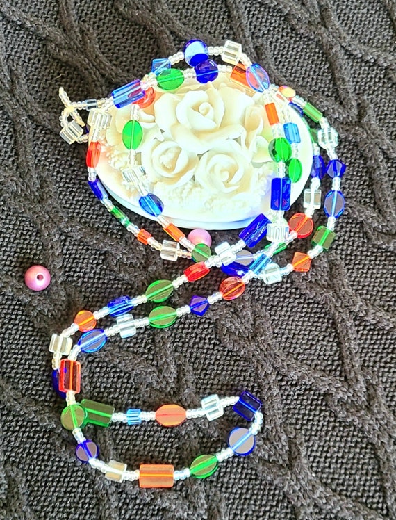 Multi-Colored & Multi-Shaped Beaded - 48" Long - … - image 8