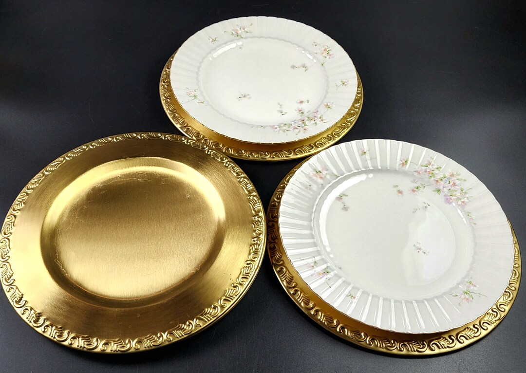 Vintage Brass Dinner Plates Made in India 12 Etsy