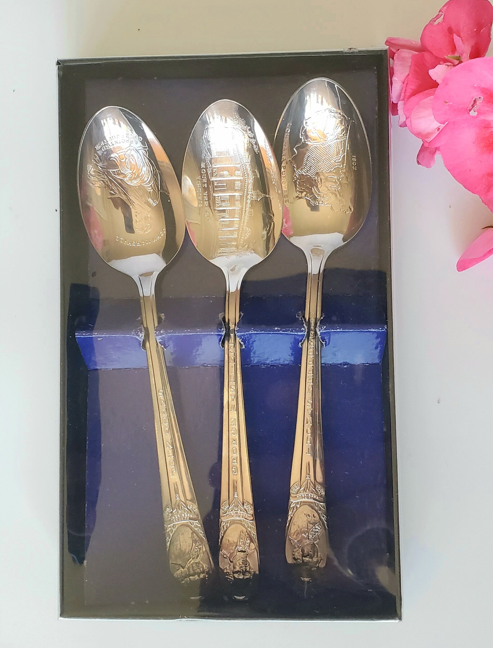 Vintage Silver Plated Presidential Spoons Set of 3 Etsy