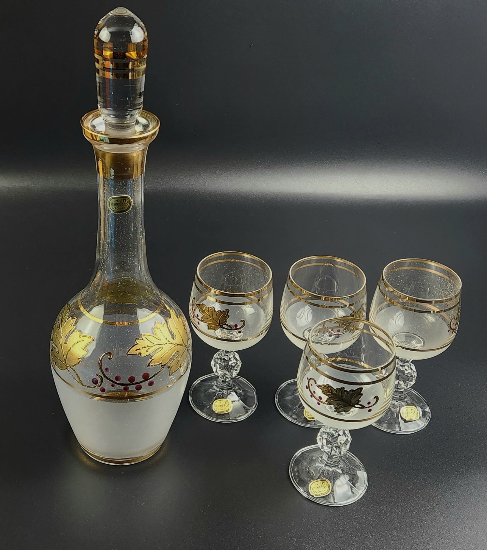 Bohemia Glass デキャンタとグラスセット Bohemia Glass デキャンタとグラスセット