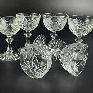 Vintage - Set of 6 - Stunning Cut-Crystal Liquor/Cocktail Glasses - Resemble Nachtmann Traube