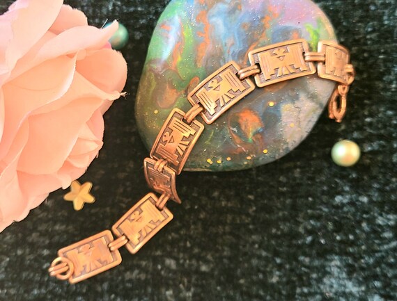 Vintage - 7 3/8" long - Solid Copper Link/Panel B… - image 7