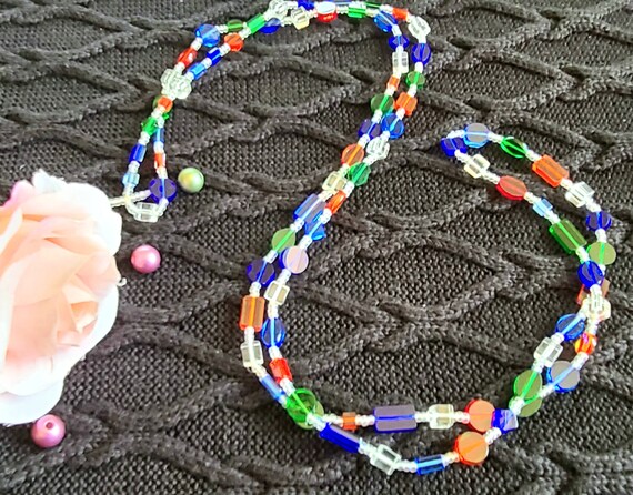 Multi-Colored & Multi-Shaped Beaded - 48" Long - … - image 9