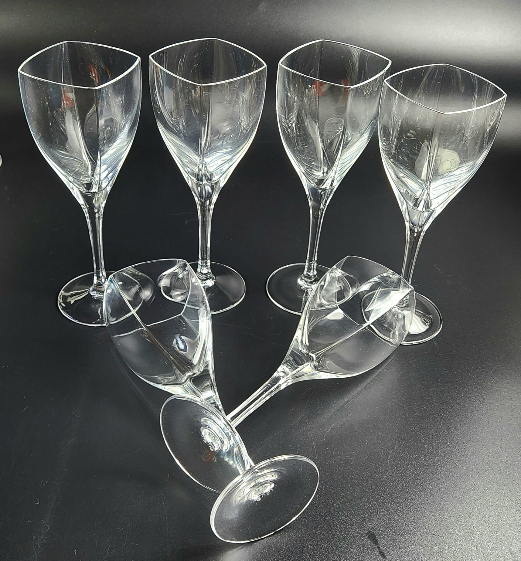Mikasa Panache Clear Crystal Square Martini Glasses Set of 4 Made in France