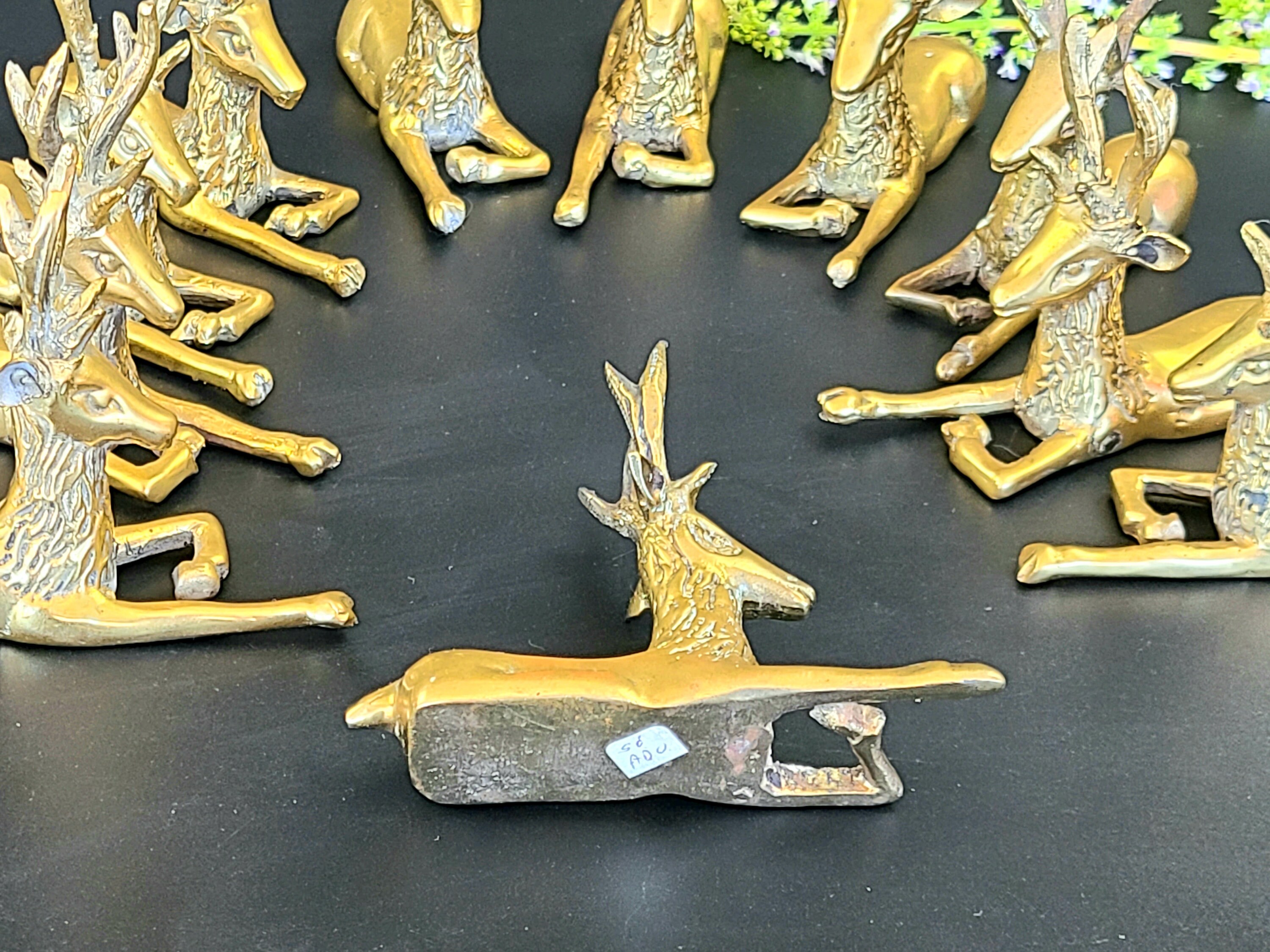 ヴィンテージ - 11 個セット - 真鍮製トナカイの置物