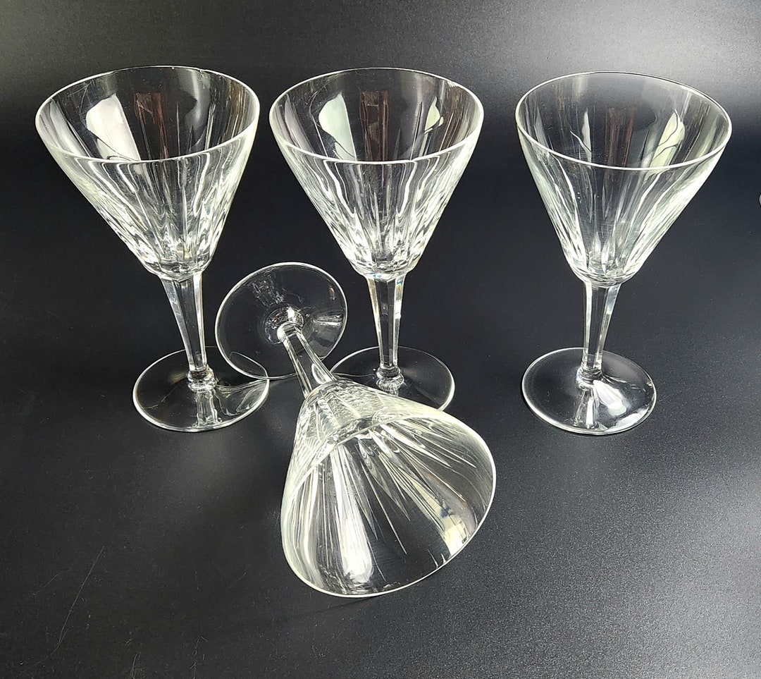 Vintage Villeroy & Boch Crystal Wine Glasses Chipped Set of 4 Etsy UK