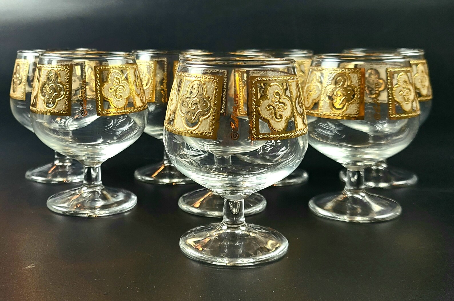 Vintage Culver 22K Gold Small Brandy Snifter Glasses Set Etsy UK