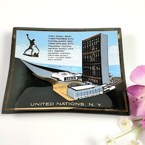 Vintage 1960&#39;s - United Nations Rectangular Plate/Dish - 4 3/4&quot; * 3 3/4&quot;