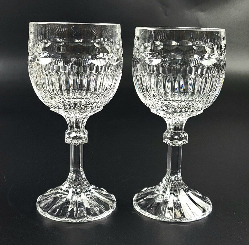 Vintage Stunning Cutcrystal Water Goblets/ Glasses Chipped Etsy
