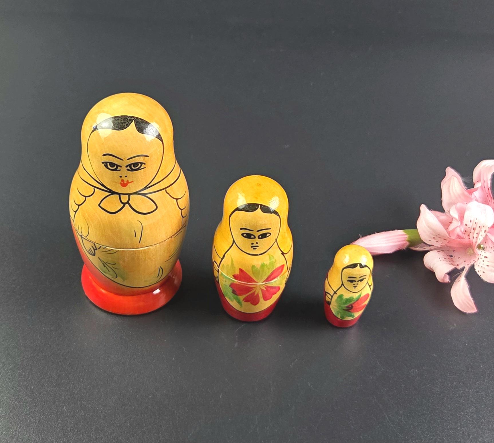 ヴィンテージロシアの入れ子人形 – マトリョーシカ – 3個 - Etsy 日本