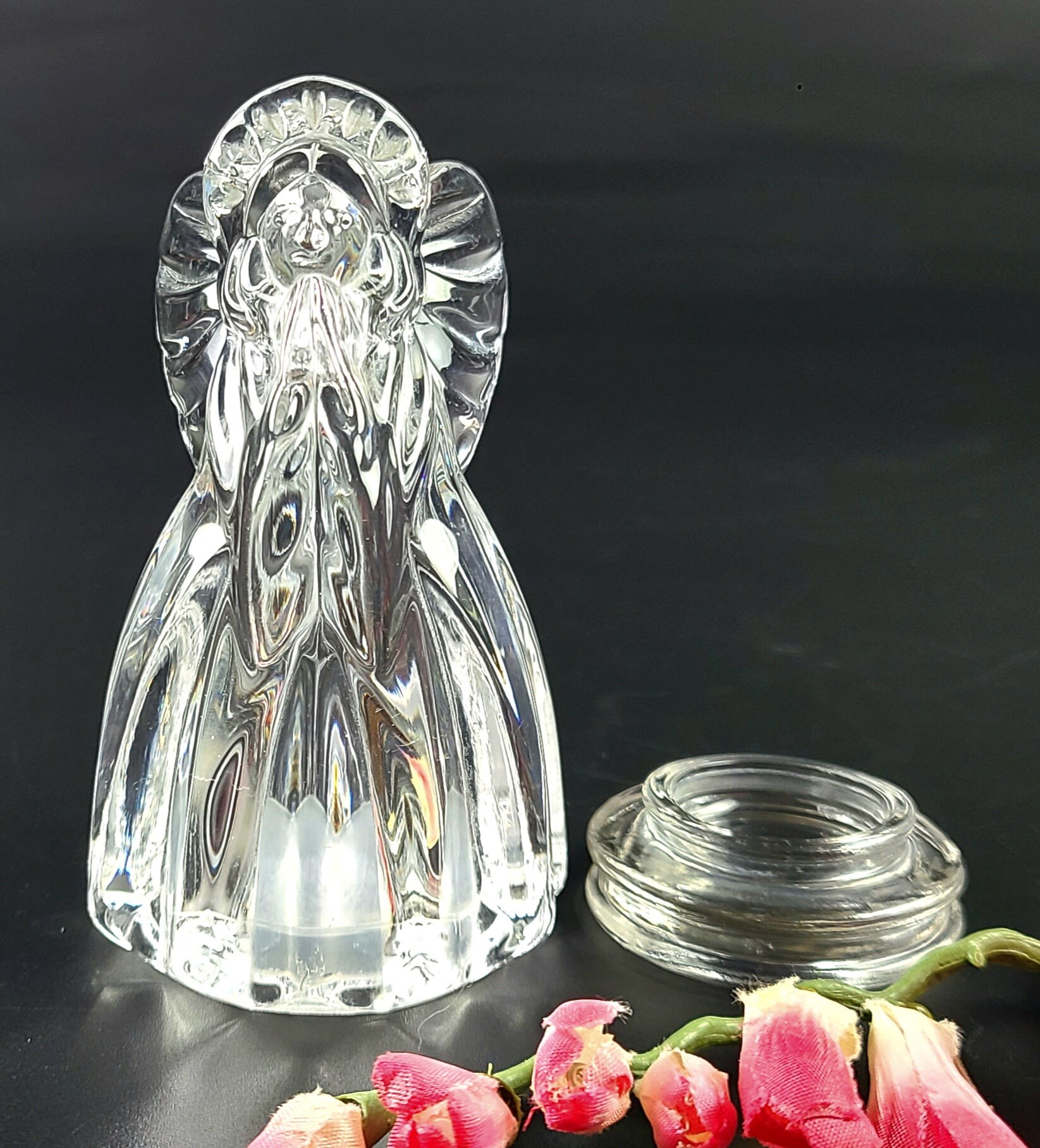ヴィンテージ - ガラスの天使の置物 - クリア - Etsy 日本