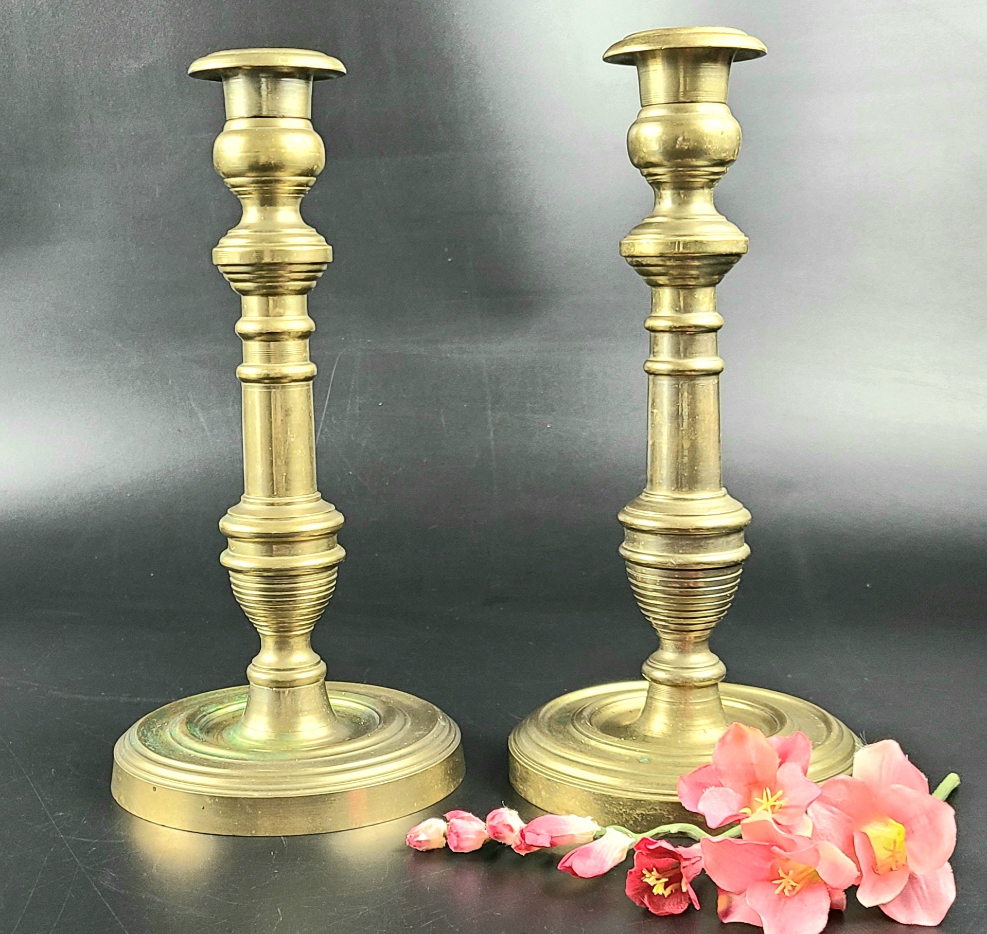 Vintage Solid Brass Heavy Candlestick Holders Made in China Etsy 日本