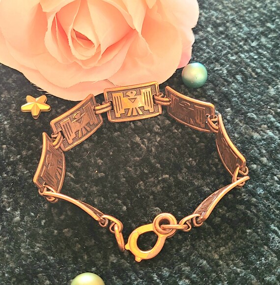 Vintage - 7 3/8" long - Solid Copper Link/Panel B… - image 8