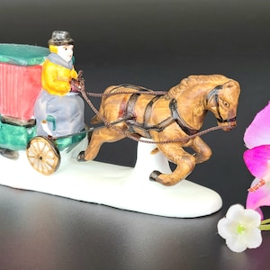 Vintage - LEMAX 17000 - Handbemalte Pferdewagen Figur - 1991 - China