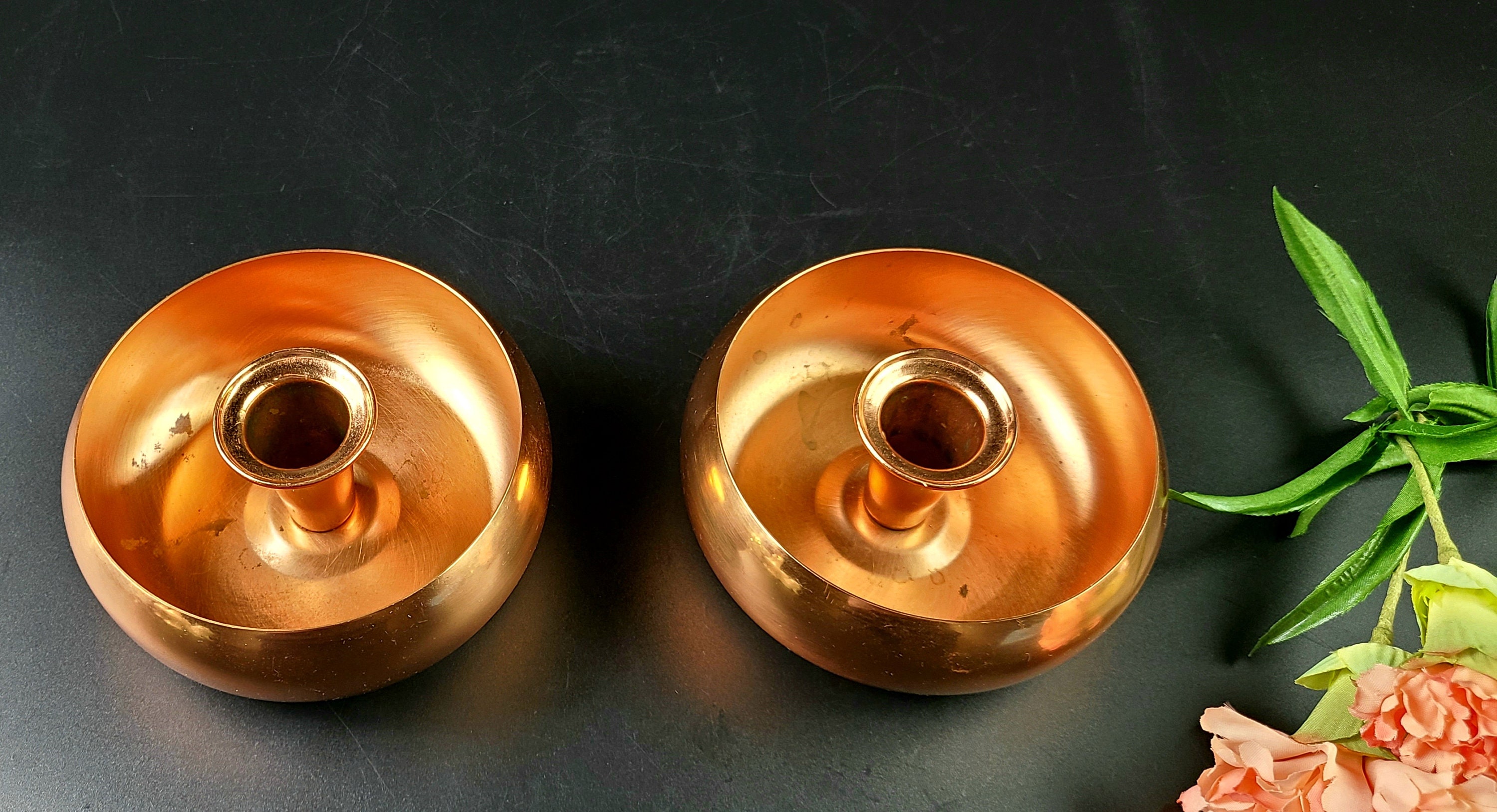 Vintage - Solid Copper Candlestick Holder - Set of 2 - Etsy