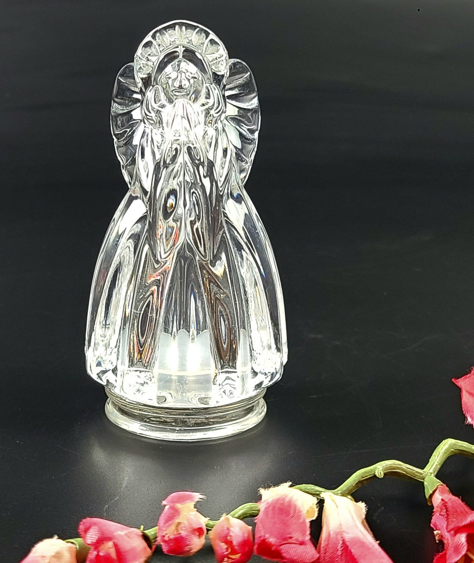Vintage Glass Angel Figurine Clear - Etsy