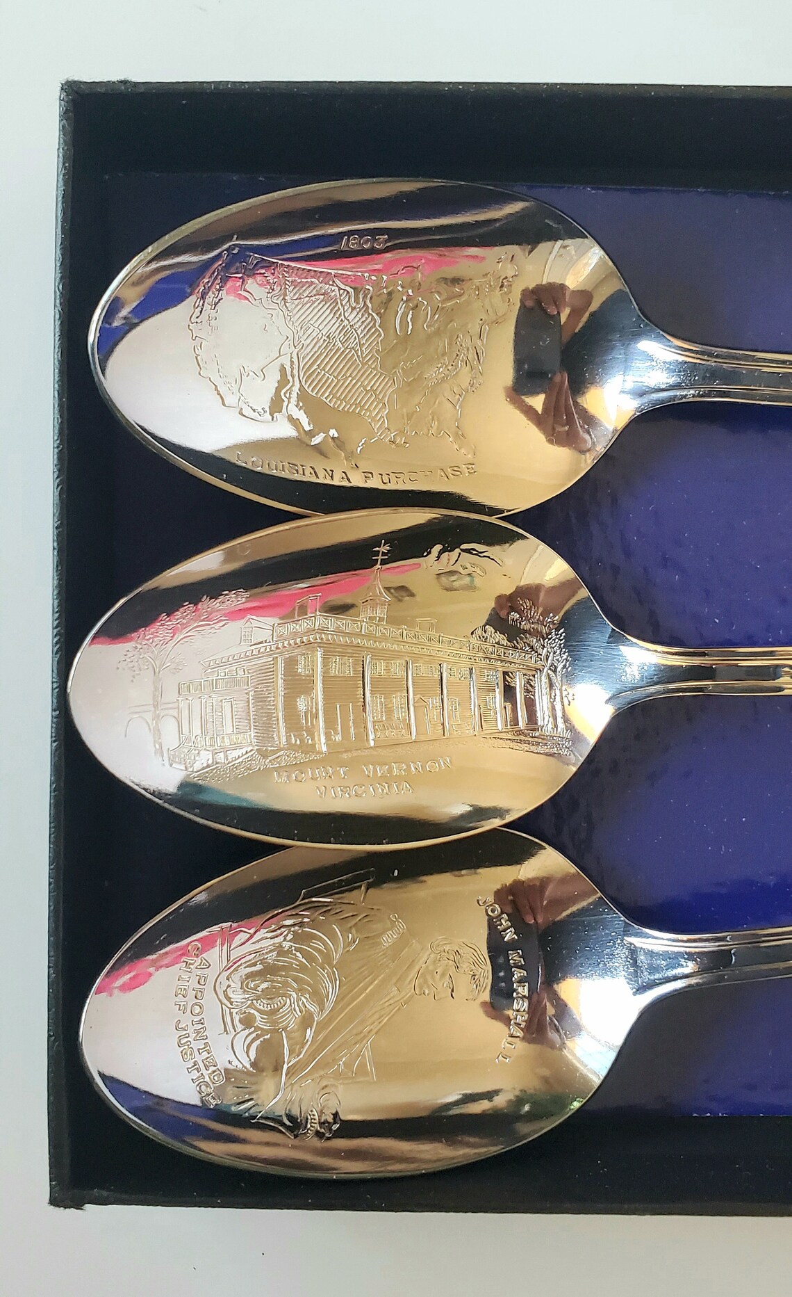 Vintage Set of 3 Silver Plated Presidential Spoons Etsy