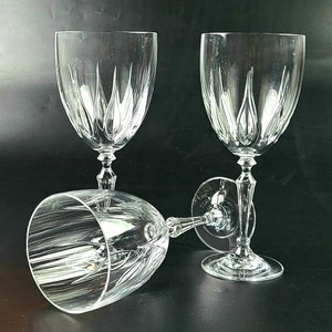 Vintage - Kristall hohe Wasser / Weinkelche - Schöne Stiele & Atemberaubend - 3er Set