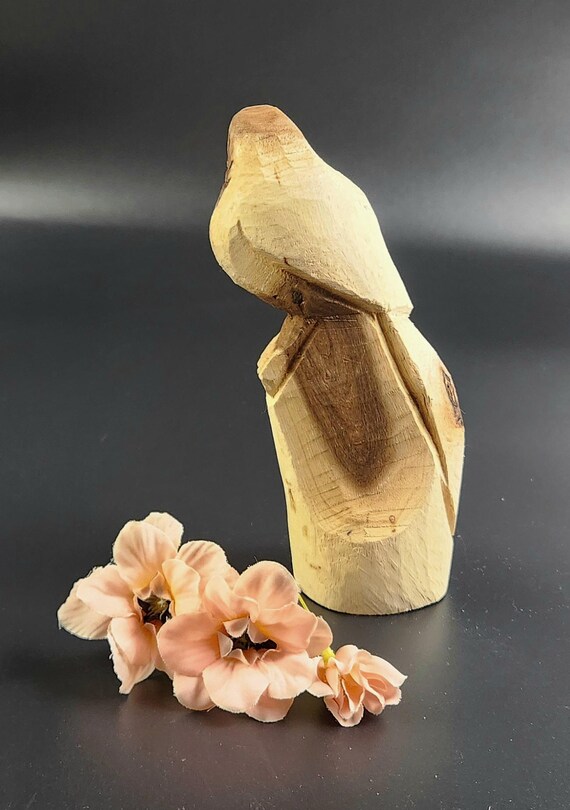 手彫り 置物 ヴィンテージ - 木製の手彫りの鷲の置物 - 高さ 6.5 インチ - Etsy 日本