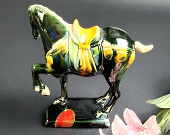 Vintage - Ceramic Glazed Horse Figurine - 5" Tall