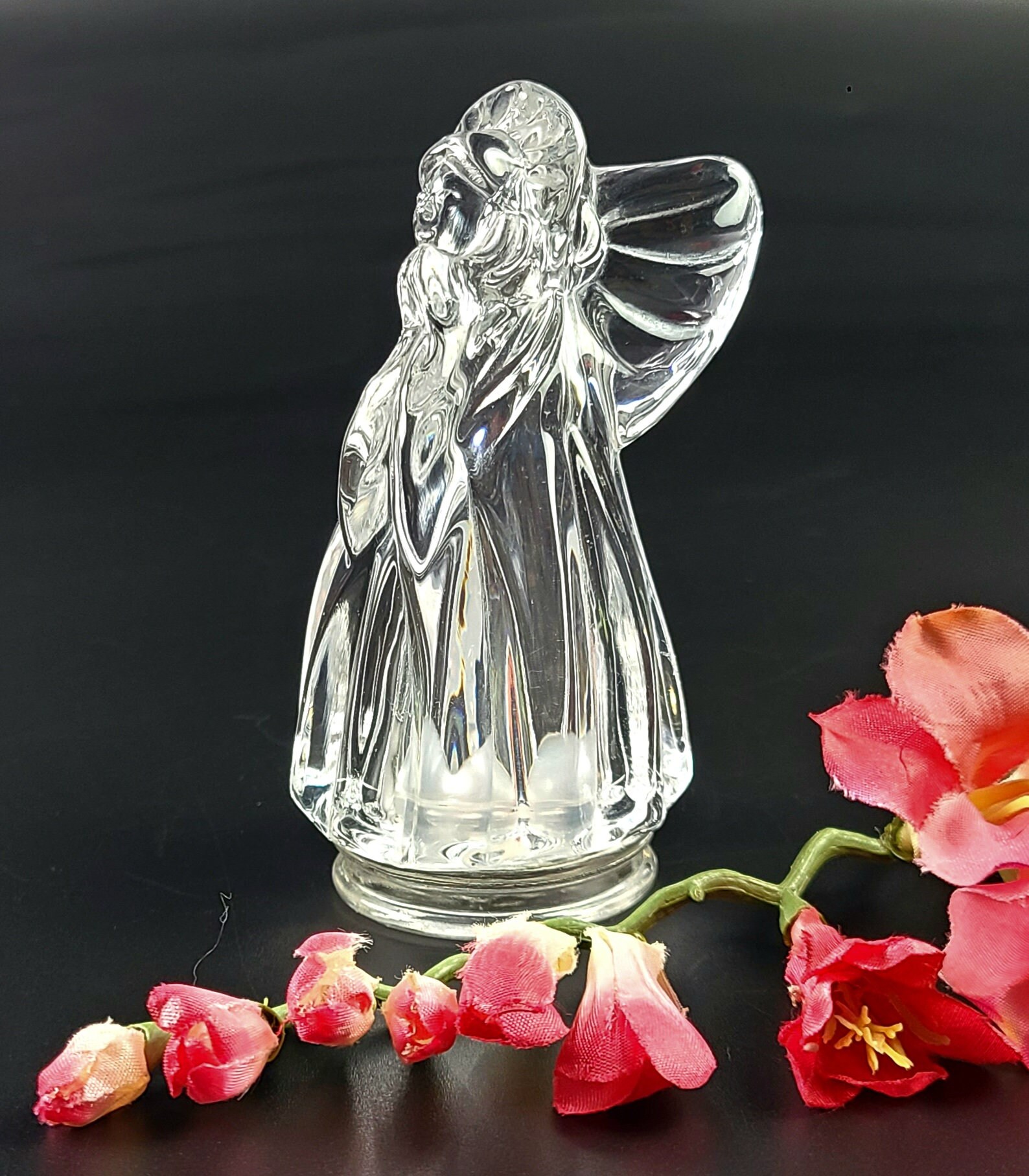 ヴィンテージ - ガラスの天使の置物 - クリア - Etsy 日本