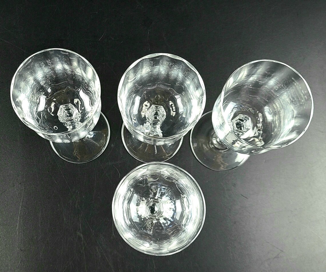 Vintage Set of 4 MIKASA Wine Glasses Optic Bowls Etsy
