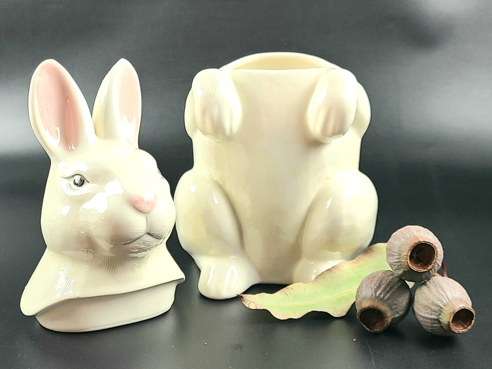 Vintage Ceramic/ Porcelain Cookie Jar Bunny/ Rabbit Etsy