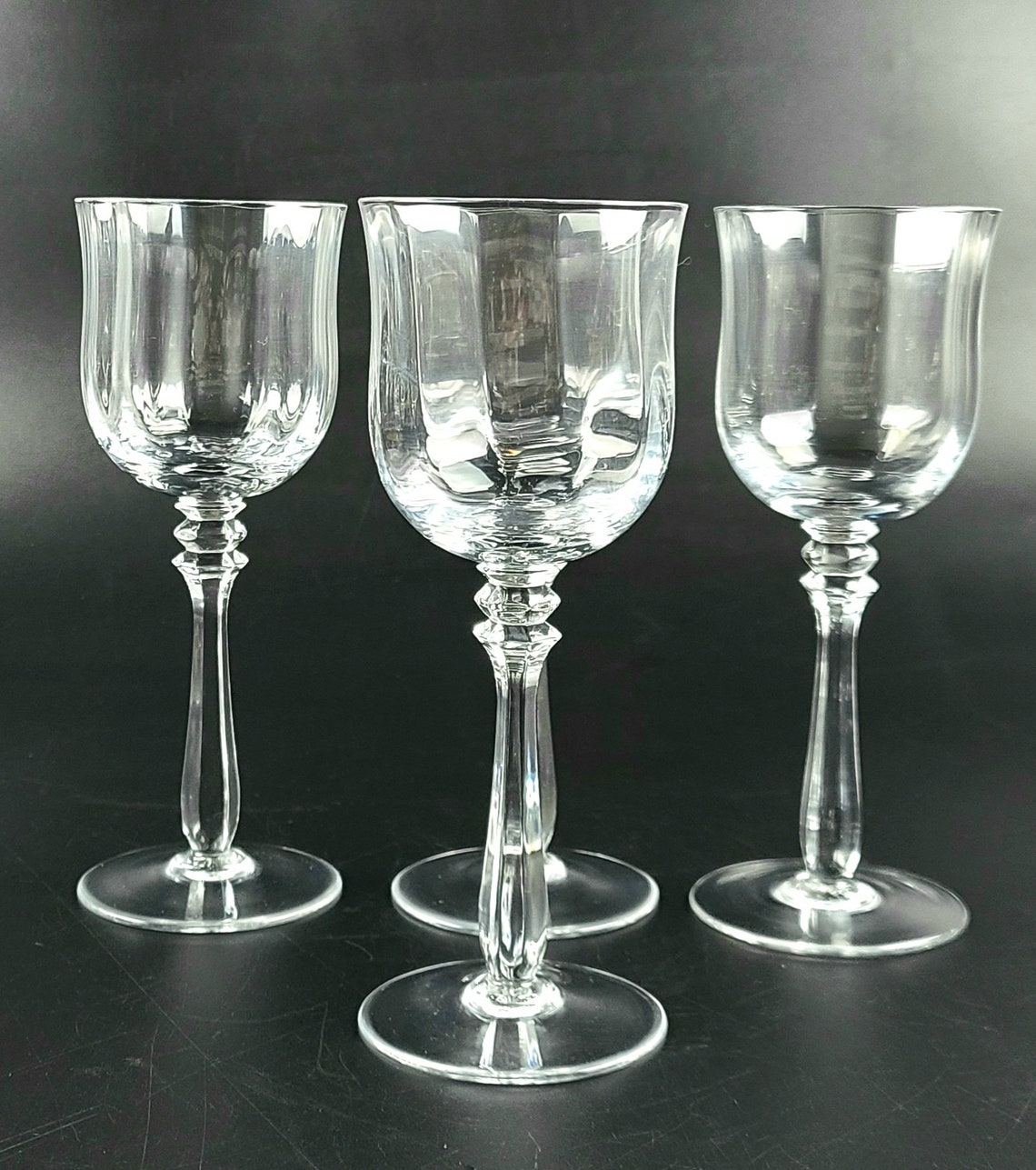 Vintage Set of 4 MIKASA Wine Glasses Optic Bowls Etsy