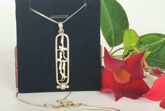 Egyptian Cartouche with Hieroglyphics Necklace - V