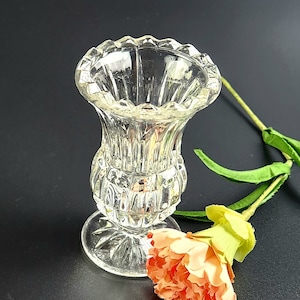 Vintage-  Lead Crystal - Footed Bud Vase - Made in Yugoslavia