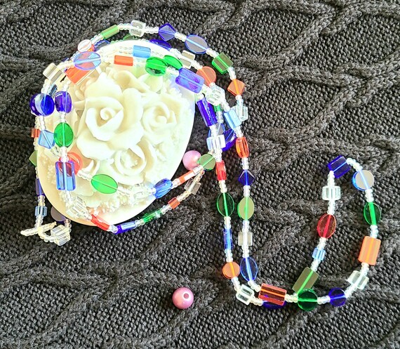 Multi-Colored & Multi-Shaped Beaded - 48" Long - … - image 6
