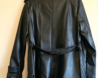 Shop Now Back Chain Black Leather Jacket - Aynat Closet